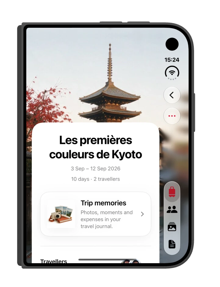 Kyoto, wide open. Valise on iPhone Duo